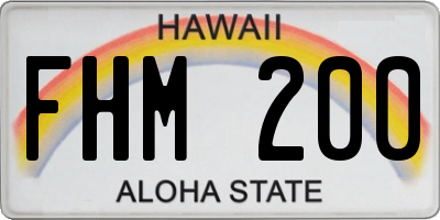 HI license plate FHM200