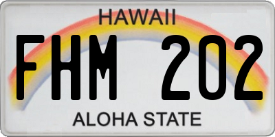 HI license plate FHM202