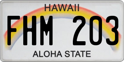 HI license plate FHM203