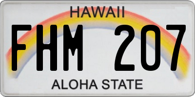 HI license plate FHM207