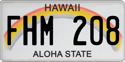 HI license plate FHM208