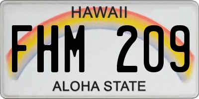 HI license plate FHM209