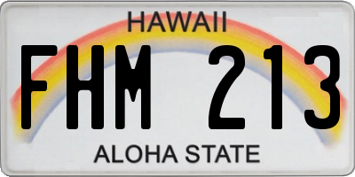 HI license plate FHM213