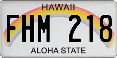 HI license plate FHM218