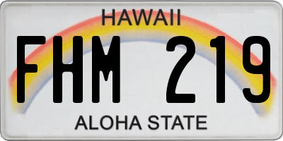 HI license plate FHM219