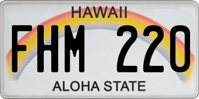 HI license plate FHM220