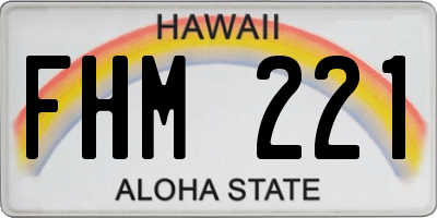 HI license plate FHM221
