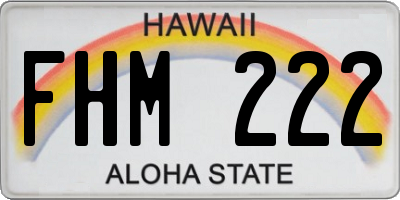 HI license plate FHM222