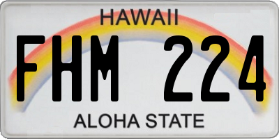 HI license plate FHM224