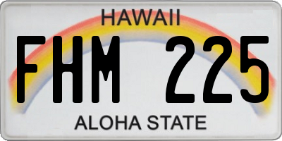 HI license plate FHM225