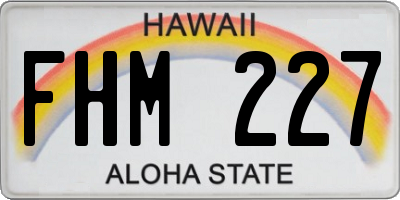 HI license plate FHM227