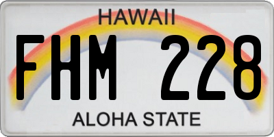 HI license plate FHM228