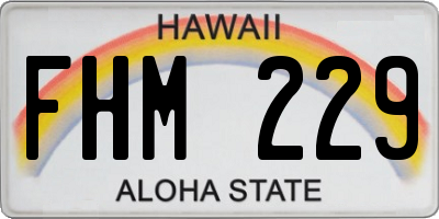 HI license plate FHM229