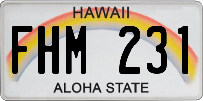 HI license plate FHM231