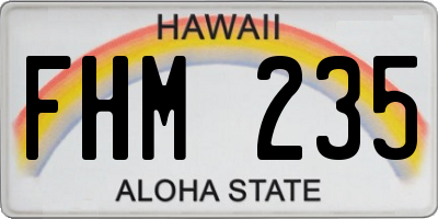 HI license plate FHM235