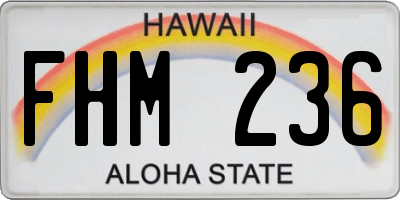 HI license plate FHM236