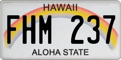 HI license plate FHM237