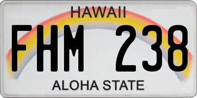 HI license plate FHM238