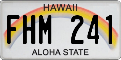 HI license plate FHM241