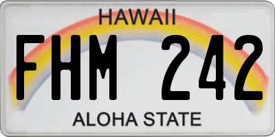 HI license plate FHM242