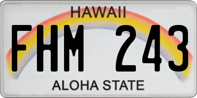 HI license plate FHM243
