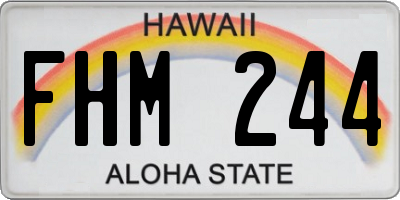 HI license plate FHM244
