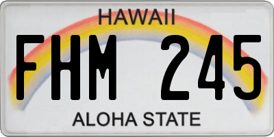 HI license plate FHM245
