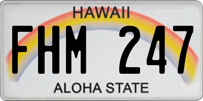 HI license plate FHM247