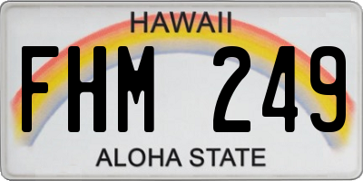 HI license plate FHM249