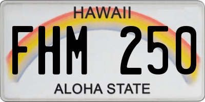 HI license plate FHM250