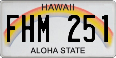 HI license plate FHM251