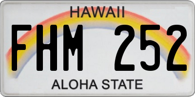 HI license plate FHM252