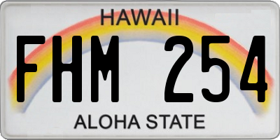 HI license plate FHM254