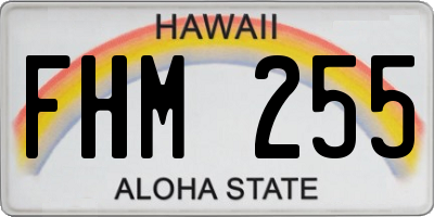 HI license plate FHM255