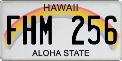 HI license plate FHM256