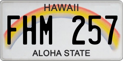HI license plate FHM257