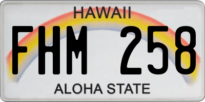 HI license plate FHM258