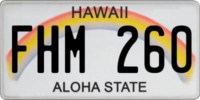 HI license plate FHM260