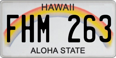 HI license plate FHM263