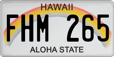 HI license plate FHM265