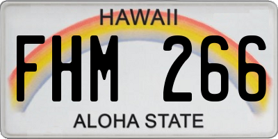 HI license plate FHM266