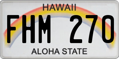 HI license plate FHM270