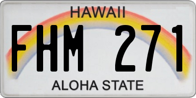 HI license plate FHM271