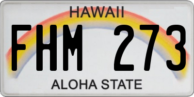 HI license plate FHM273