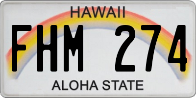 HI license plate FHM274