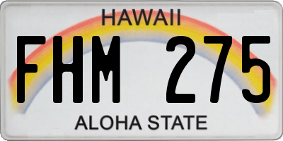 HI license plate FHM275