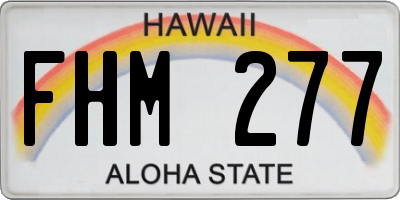 HI license plate FHM277