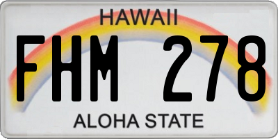 HI license plate FHM278