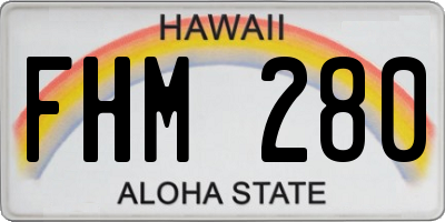 HI license plate FHM280