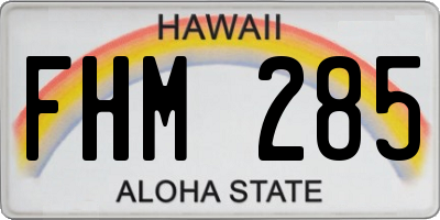 HI license plate FHM285